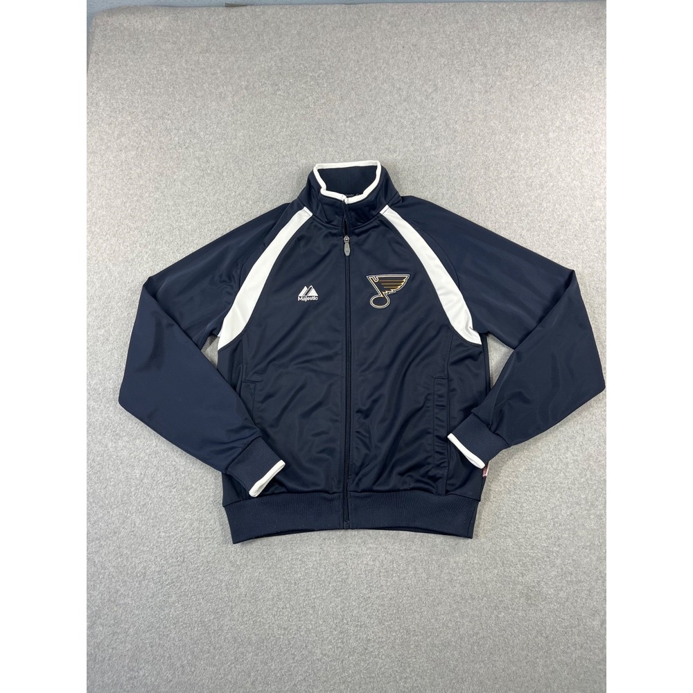 St Louis Blues Hockey Jacket Adult S Navy NHL Majestic Therma Base Full Zip